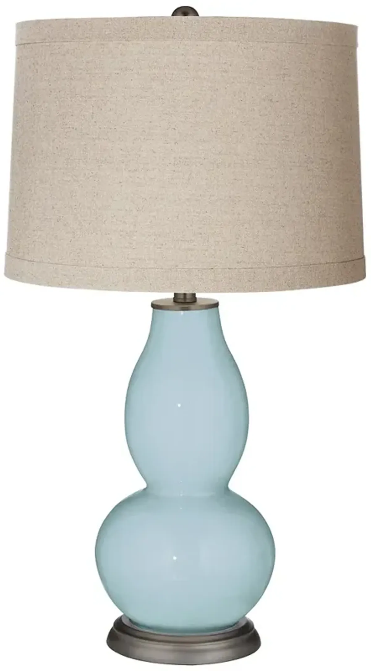 Color Plus Double Gourd 28 3/4" Linen Shade Vast Sky Blue Table Lamp