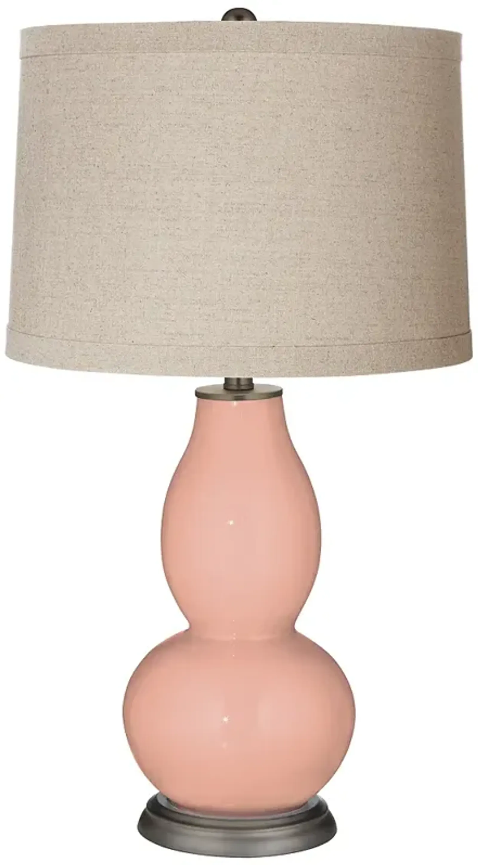 Color Plus Double Gourd 28 3/4" Linen Shade Mellow Coral Table Lamp