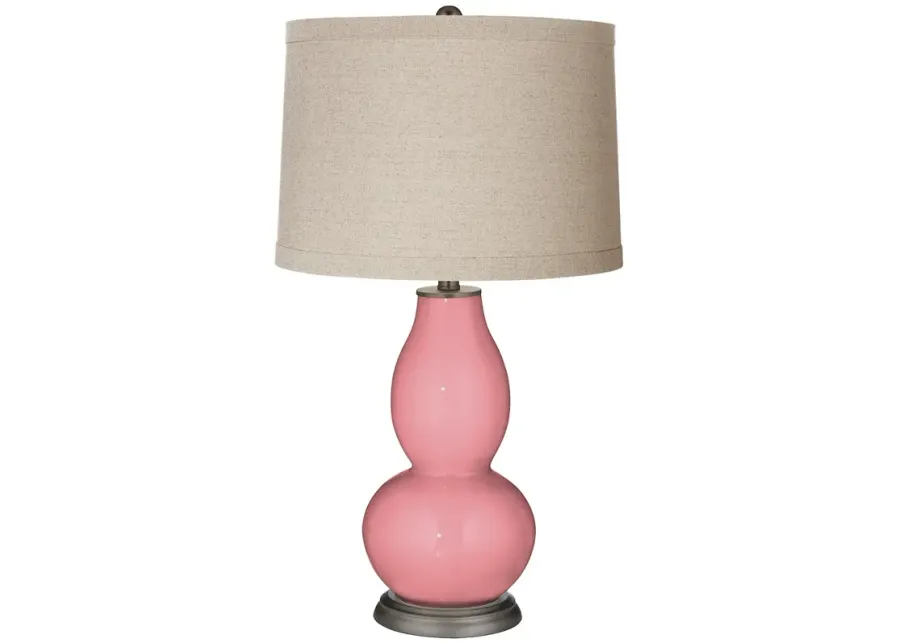 Color Plus Double Gourd 28 3/4" Linen Shade Haute Pink Table Lamp