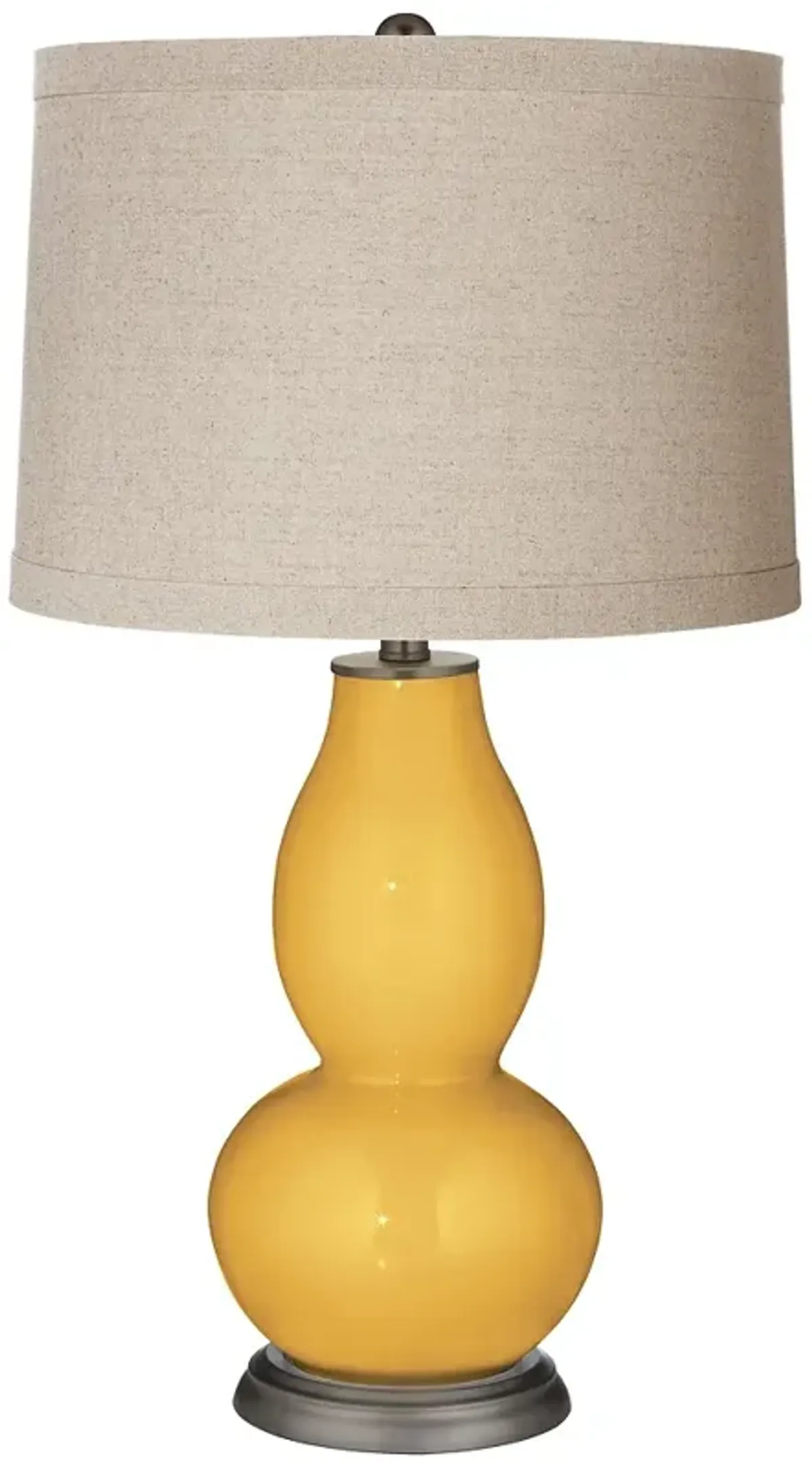 Color Plus Double Gourd 28 3/4" Linen Shade Goldenrod Yellow Lamp