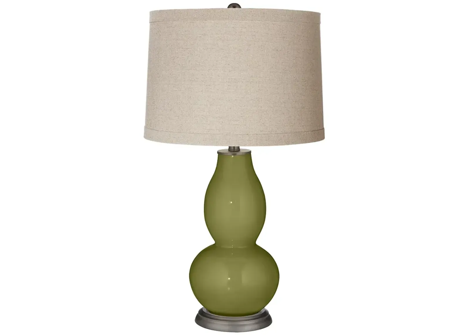 Color Plus Double Gourd 28 3/4" Linen Shade Rural Green Table Lamp