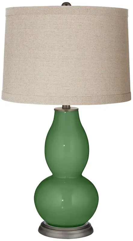 Color Plus Double Gourd 28 3/4" Garden Grove Green Linen Shade Lamp