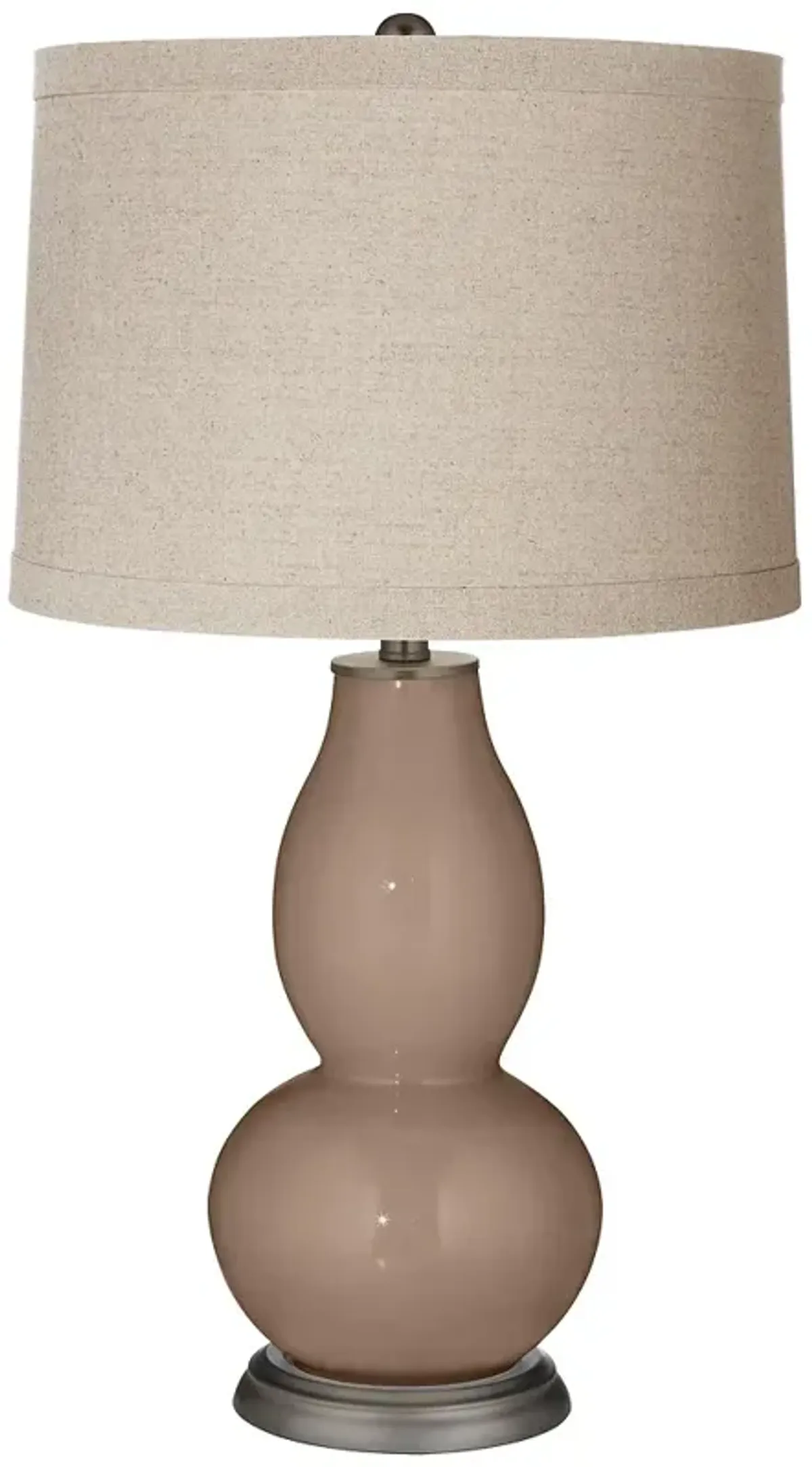 Color Plus Double Gourd 28 3/4" Linen Shade Mocha Brown Table Lamp