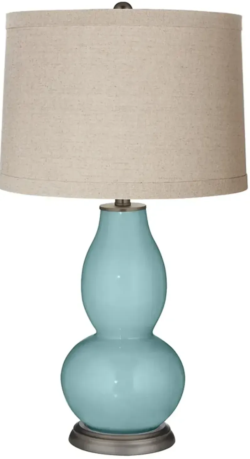 Raindrop Linen Drum Shade Double Gourd Table Lamp