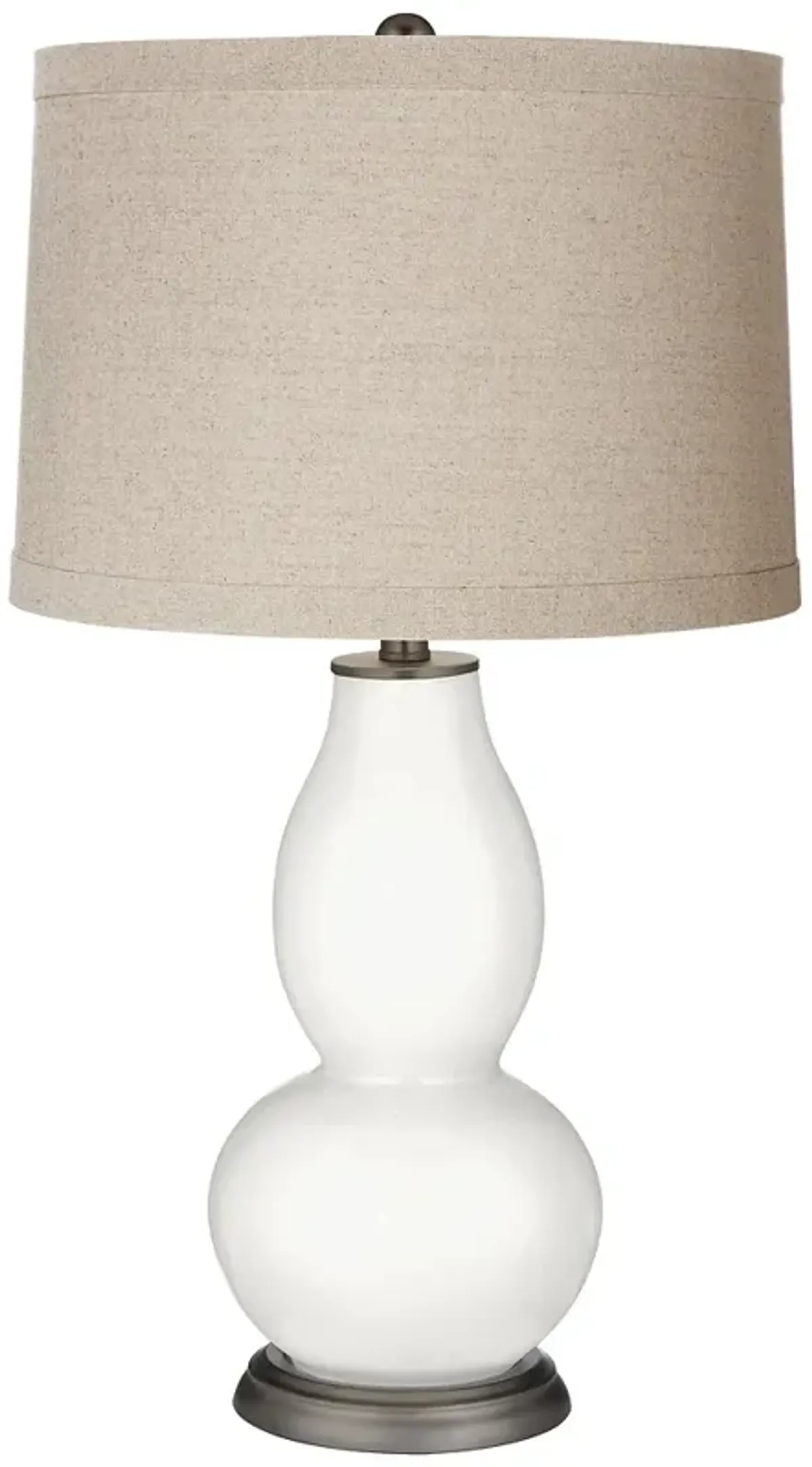 Color Plus Double Gourd 28 3/4" Linen Shade Winter White Table Lamp