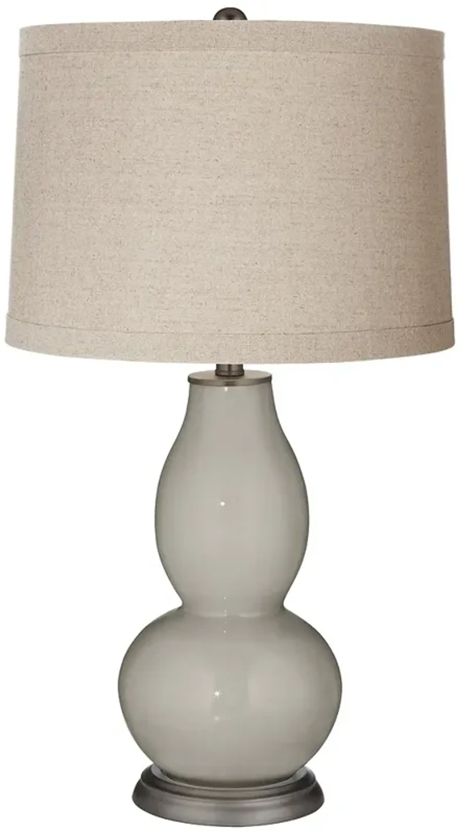 Color Plus Double Gourd 28 3/4" Linen Shade Requisite Gray Table Lamp