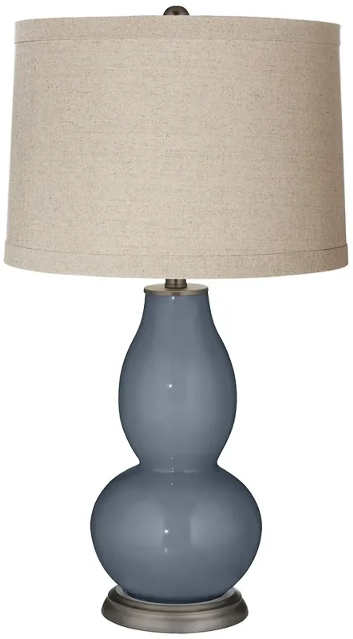 Color Plus Double Gourd 28 3/4" Linen Shade Granite Peak Gray Lamp