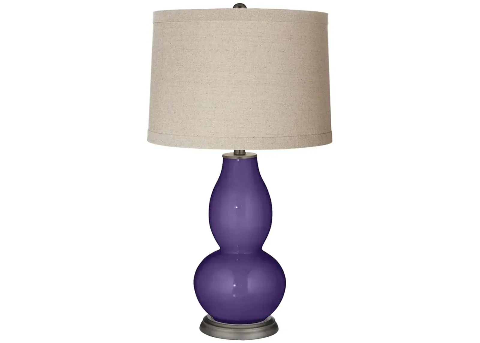 Color Plus Double Gourd 28 3/4" Linen Shade Izmir Purple Table Lamp