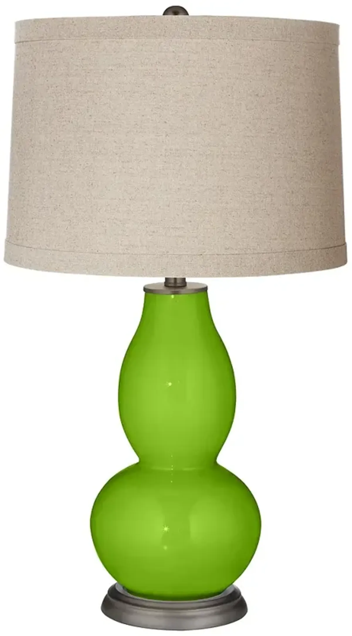 Color Plus Double Gourd 28 3/4" Linen Shade Neon Green Table Lamp