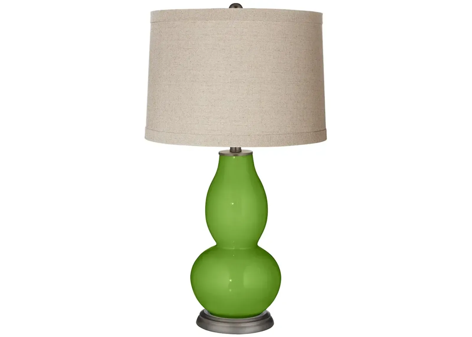 Color Plus Double Gourd 28 3/4" Linen Shade Rosemary Green Table Lamp