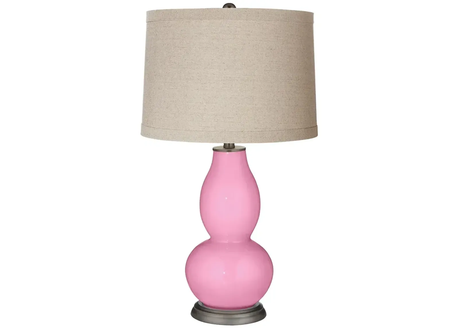 Color Plus Double Gourd 28 3/4" Linen Shade Candy Pink  Table Lamp