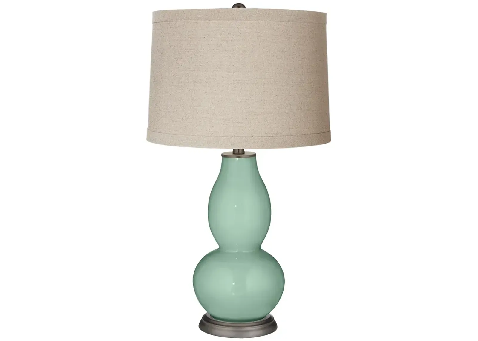 Color Plus Double Gourd 28 3/4" Linen Shade Grayed Jade Green Lamp