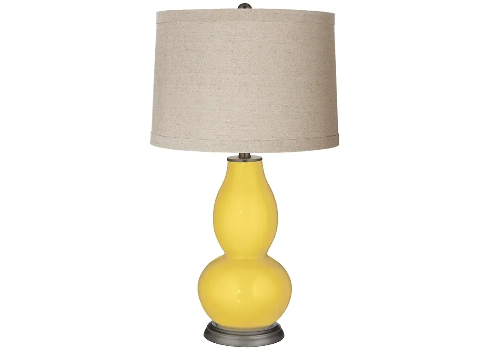 Color Plus Double Gourd 28 3/4" Linen Shade Lemon Zest Yellow Lamp