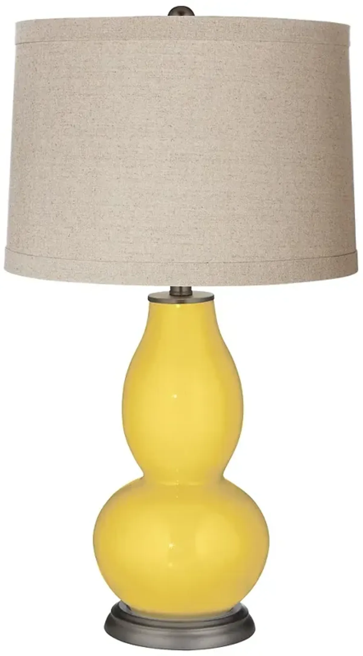 Color Plus Double Gourd 28 3/4" Linen Shade Lemon Zest Yellow Lamp