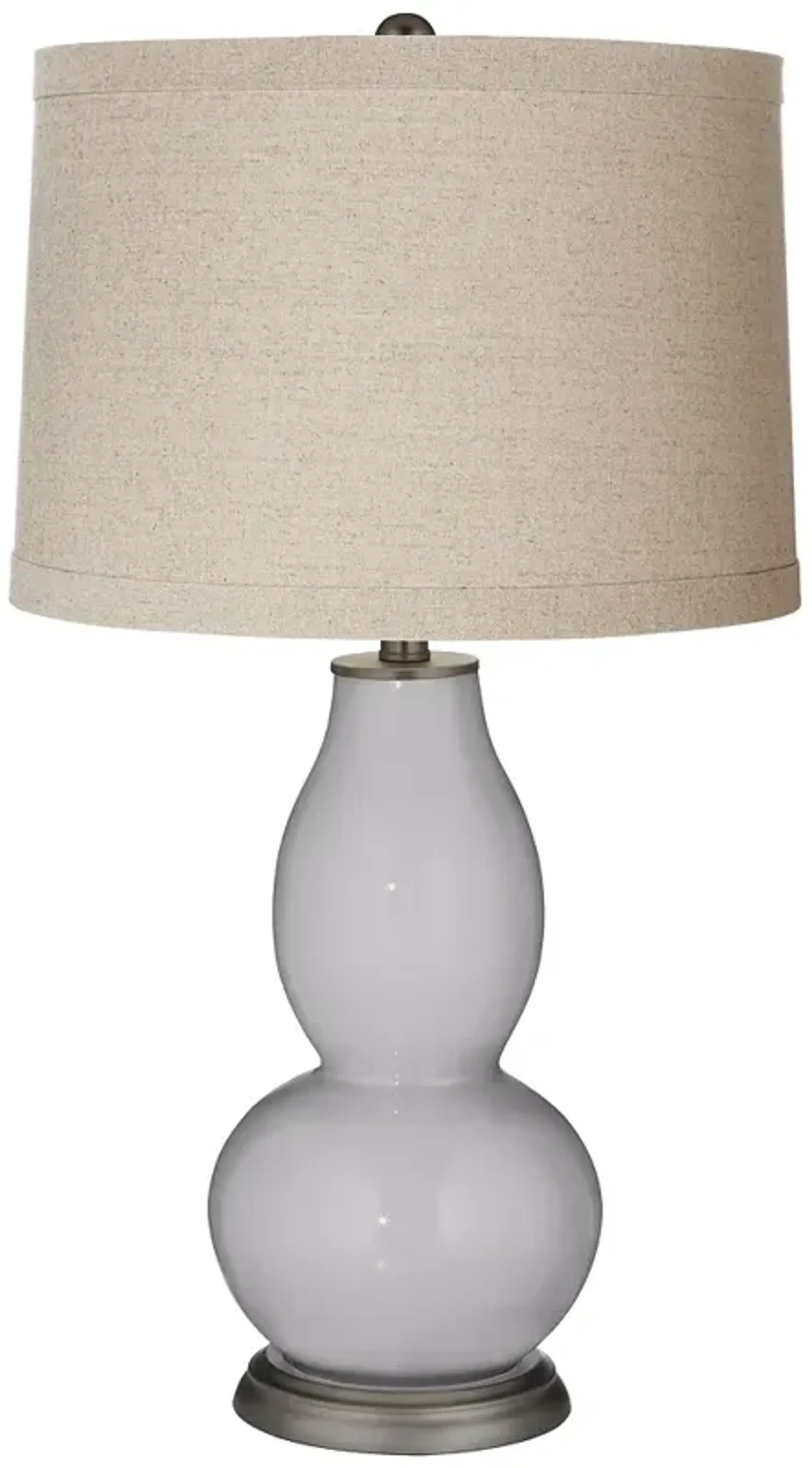 Color Plus Double Gourd 28 3/4" Linen Shade Swanky Gray Table Lamp