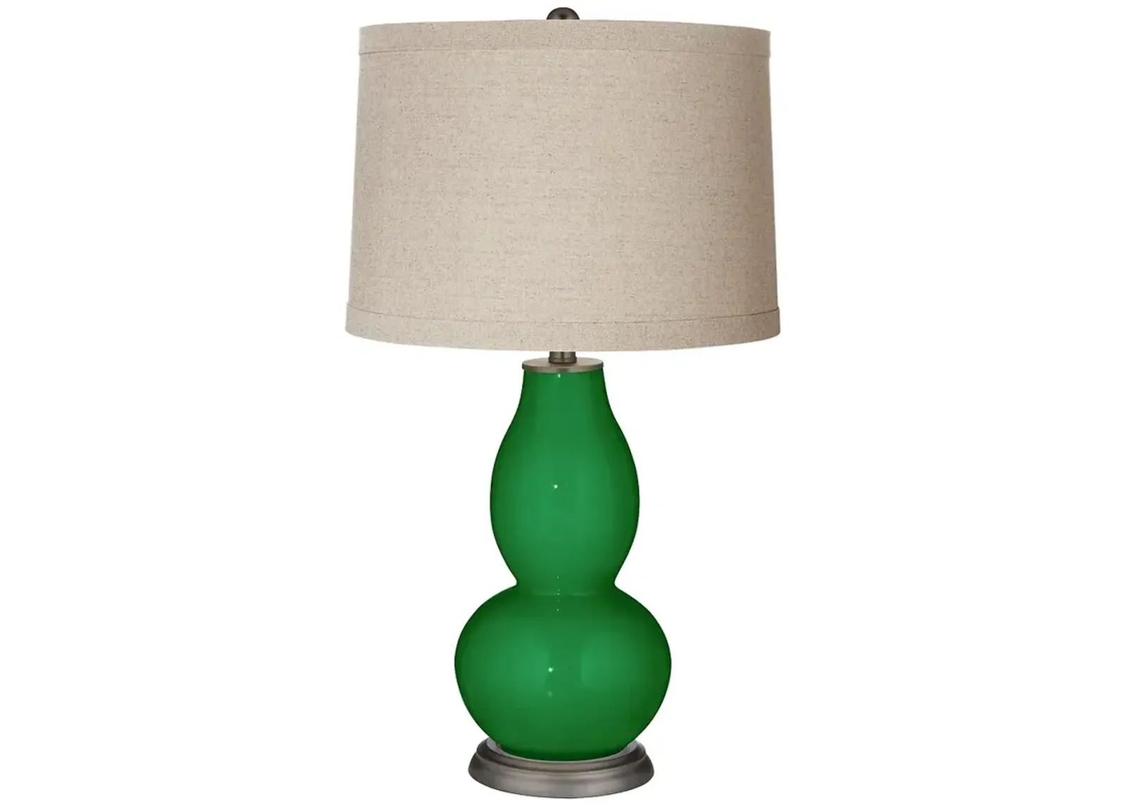 Color Plus Double Gourd 28 3/4" Linen Shade Envy Green Table Lamp