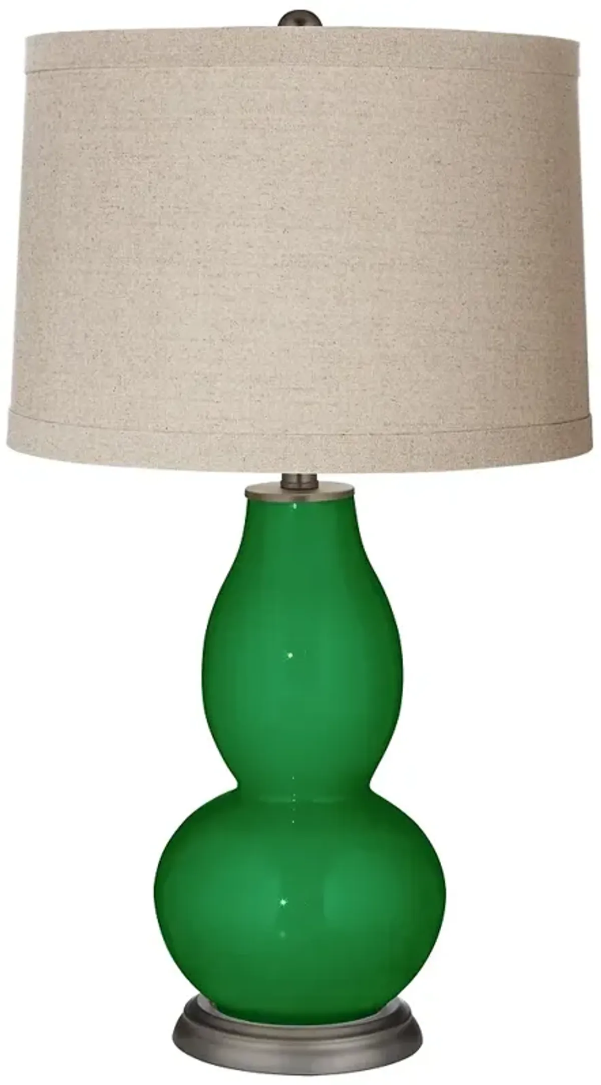 Color Plus Double Gourd 28 3/4" Linen Shade Envy Green Table Lamp