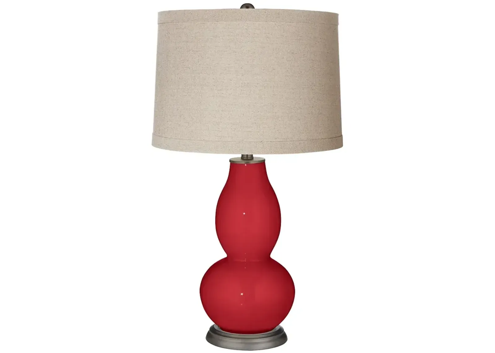 Color Plus Double Gourd 28 3/4" Linen Shade Ribbon Red Table Lamp