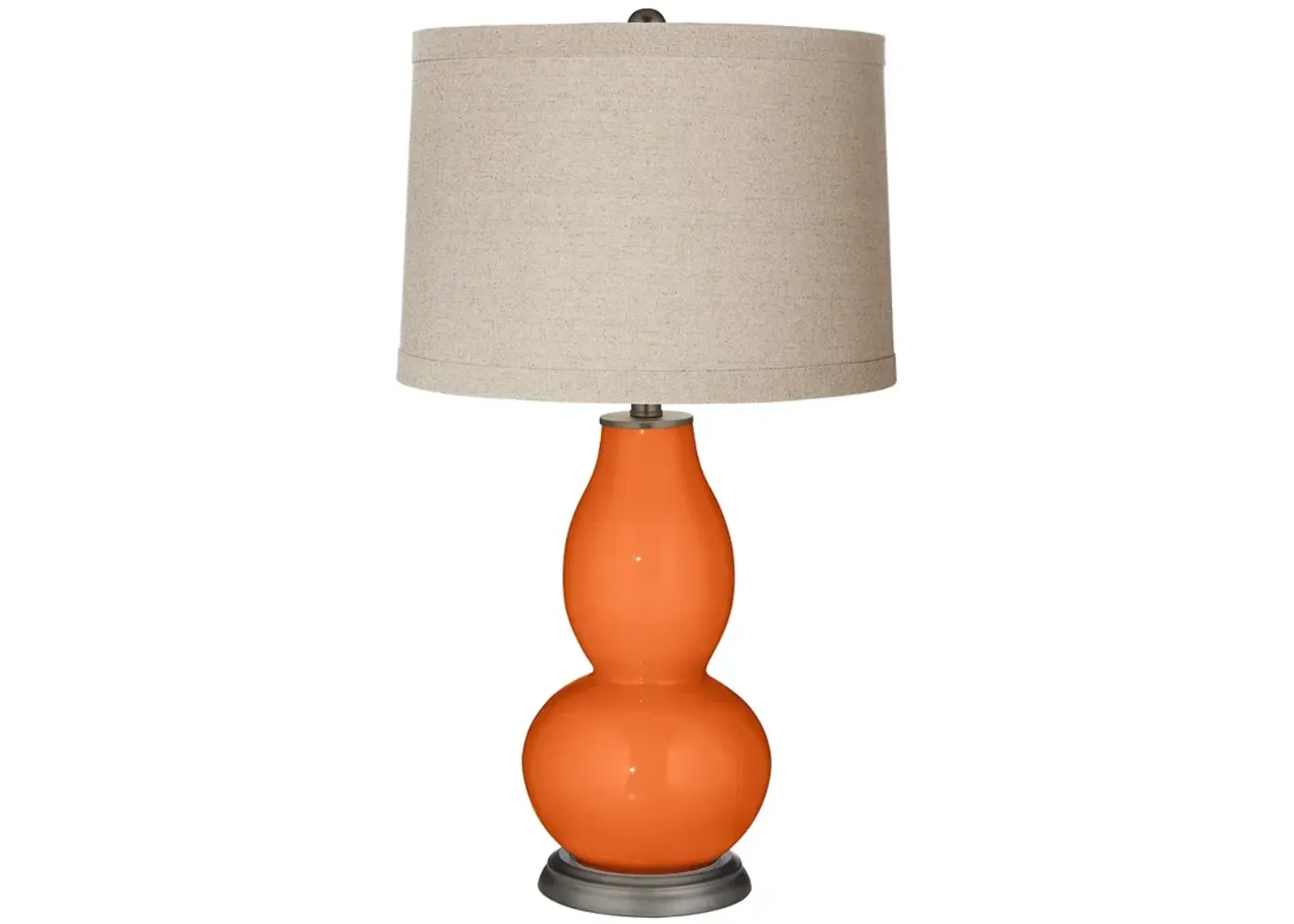 Color Plus Double Gourd 28 3/4" Linen Shade Invigorate Orange Lamp