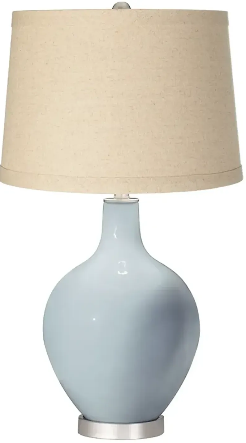 Take Five Burlap Drum Shade Ovo Table Lamp