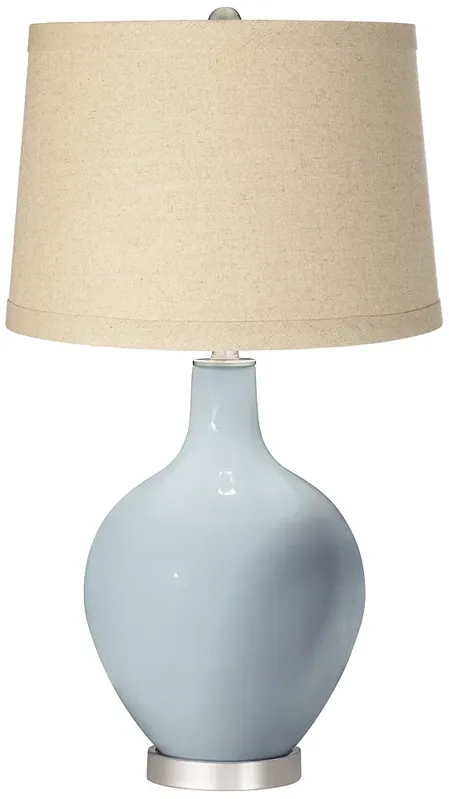 Take Five Burlap Drum Shade Ovo Table Lamp