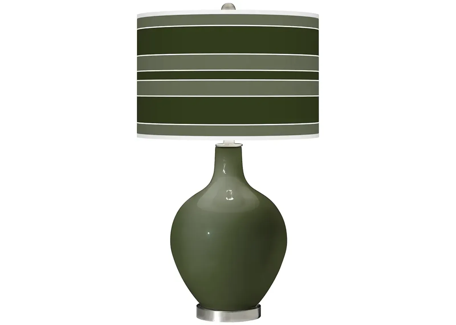 Color Plus Ovo 28 1/2" Bold Stripe Secret Garden Green Table Lamp