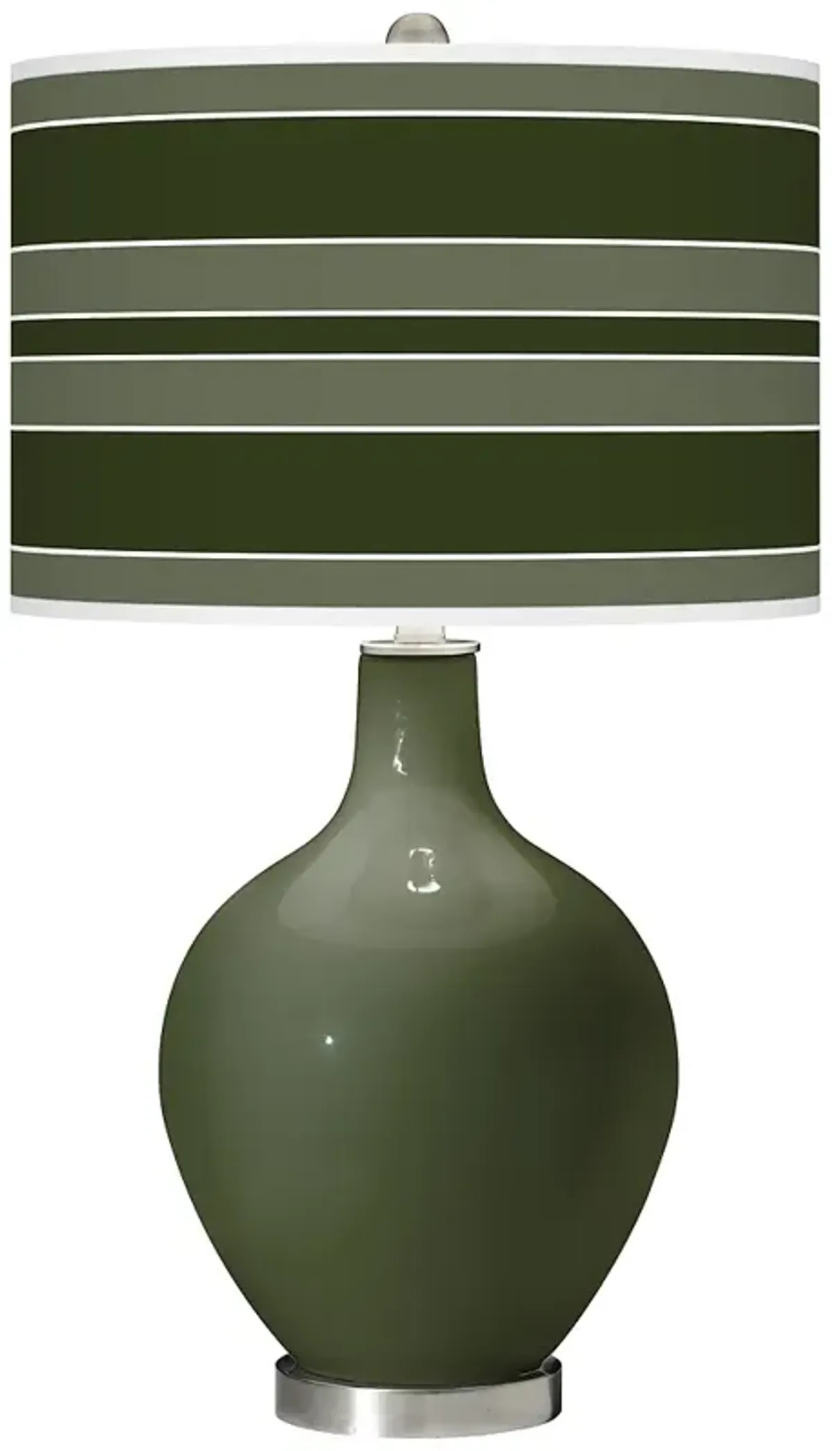 Color Plus Ovo 28 1/2" Bold Stripe Secret Garden Green Table Lamp