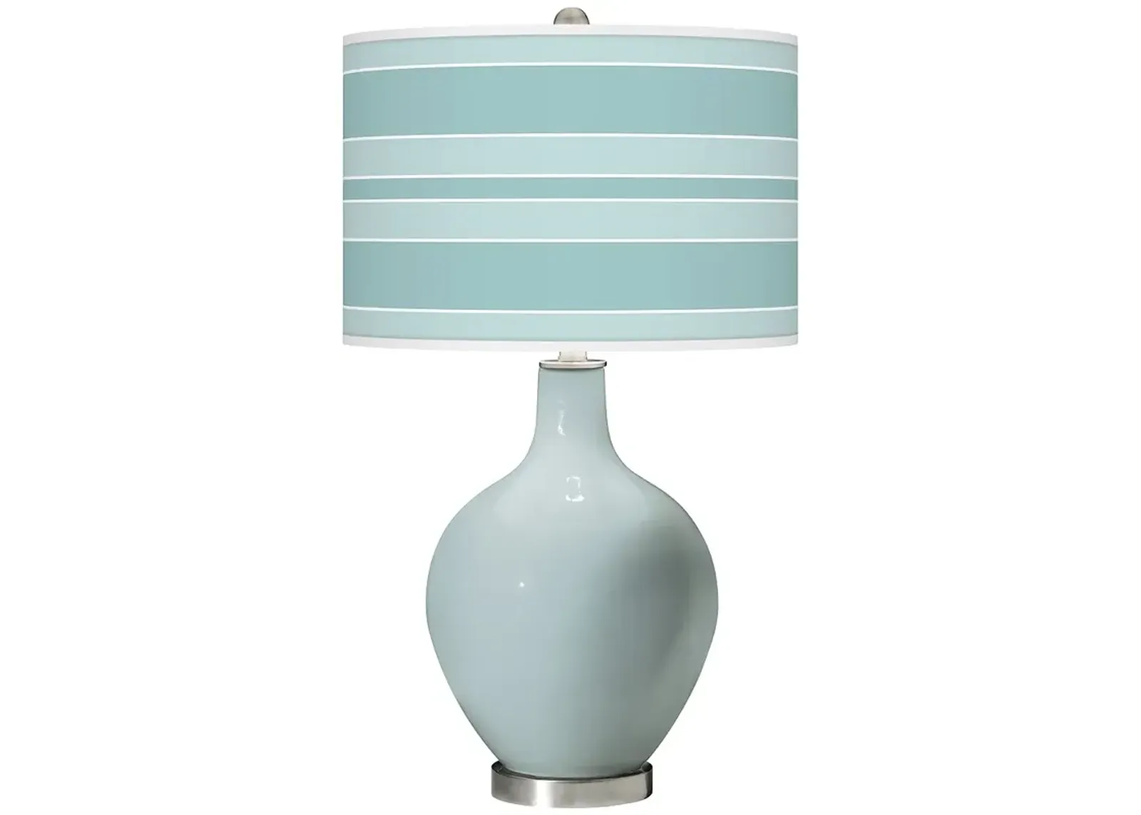 Color Plus Ovo 28 1/2" Bold Stripe Shade Rain Blue Table Lamp