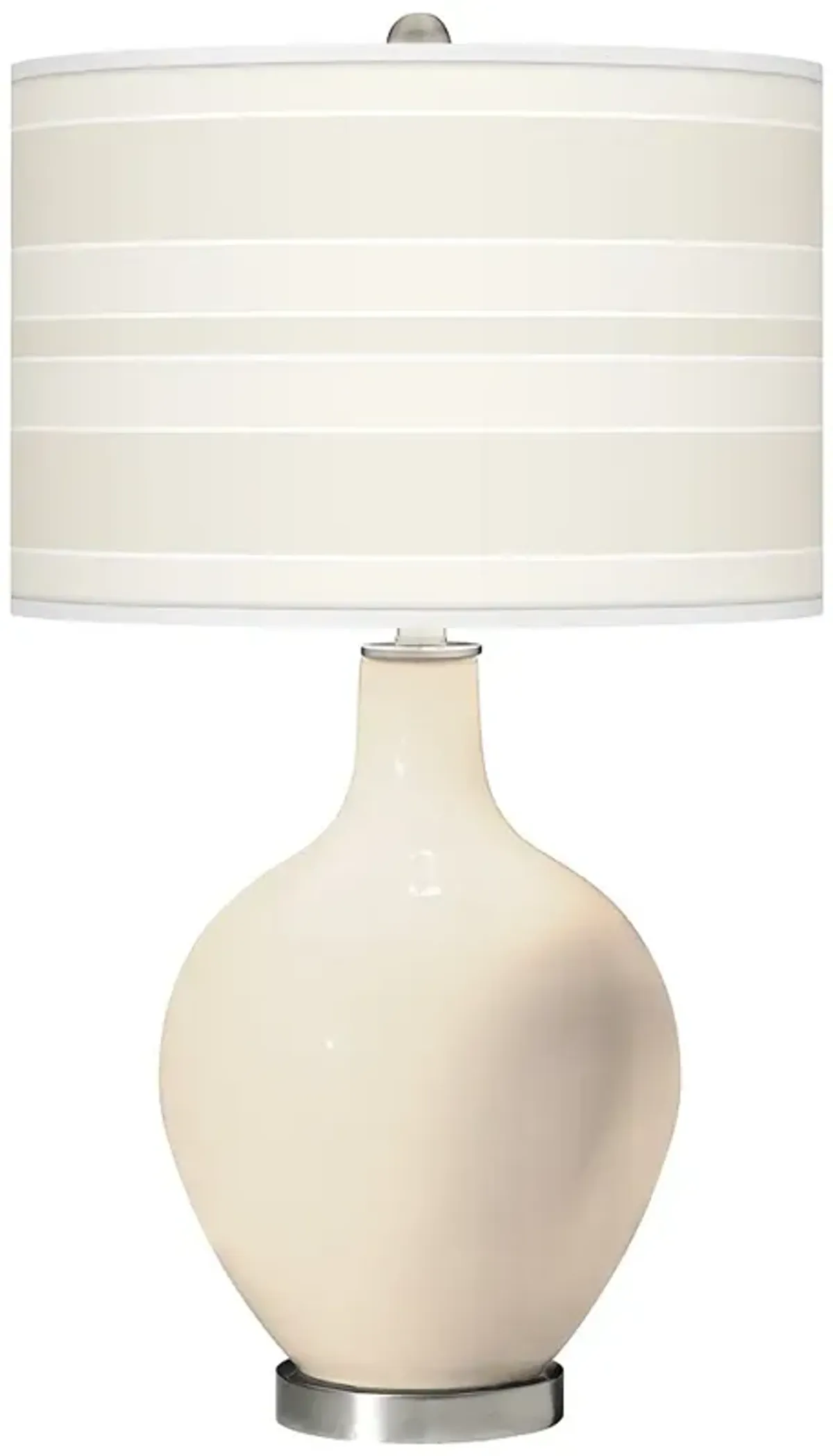 Color Plus Ovo 28 1/2" High Bold Stripe Steamed Milk White Table Lamp