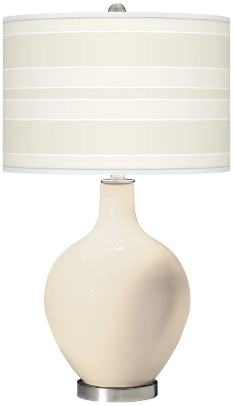 Steamed Milk Bold Stripe Ovo Glass Table Lamp