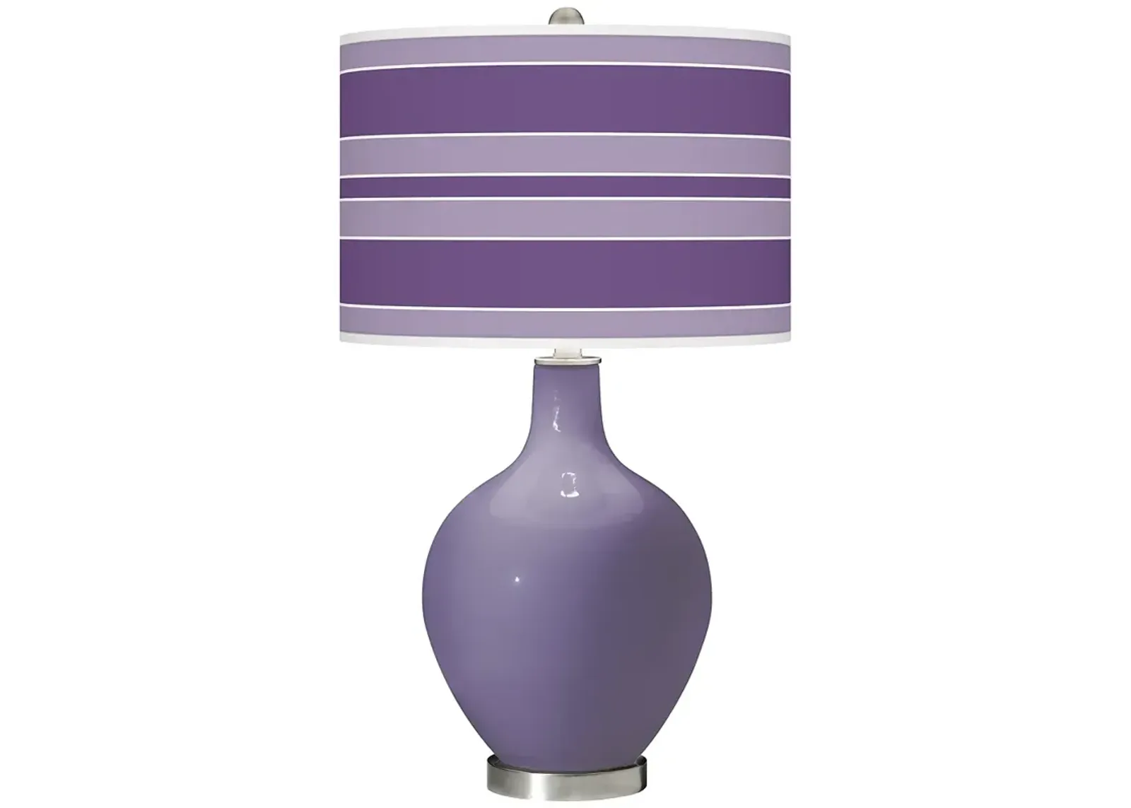 Color Plus Ovo 28 1/2" Bold Stripe Shade Purple Haze Glass Table Lamp