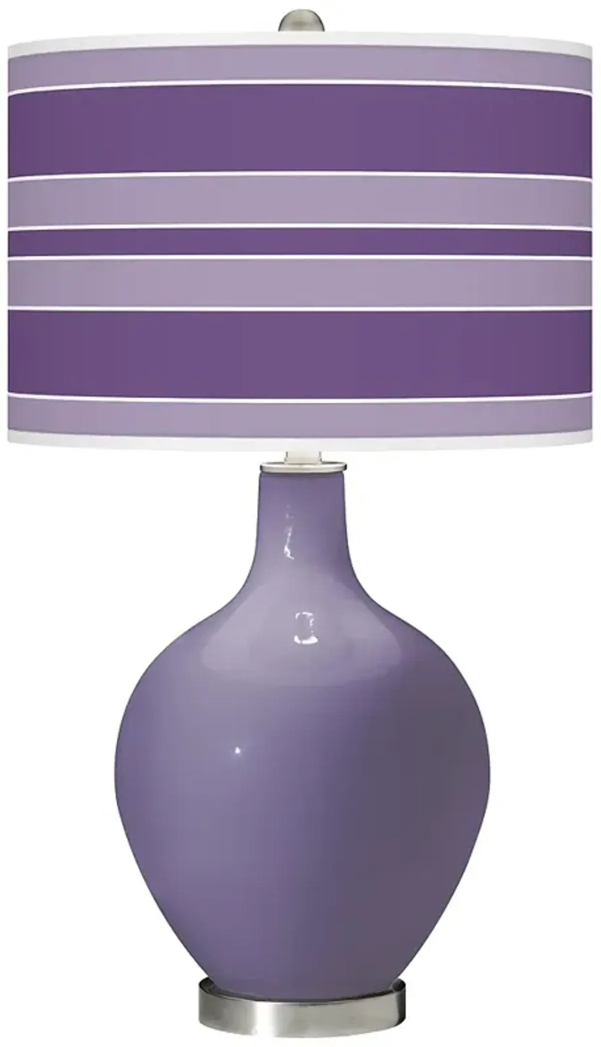 Color Plus Ovo 28 1/2" Bold Stripe Shade Purple Haze Glass Table Lamp