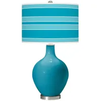 Caribbean Sea Bold Stripe Ovo Glass Table Lamp