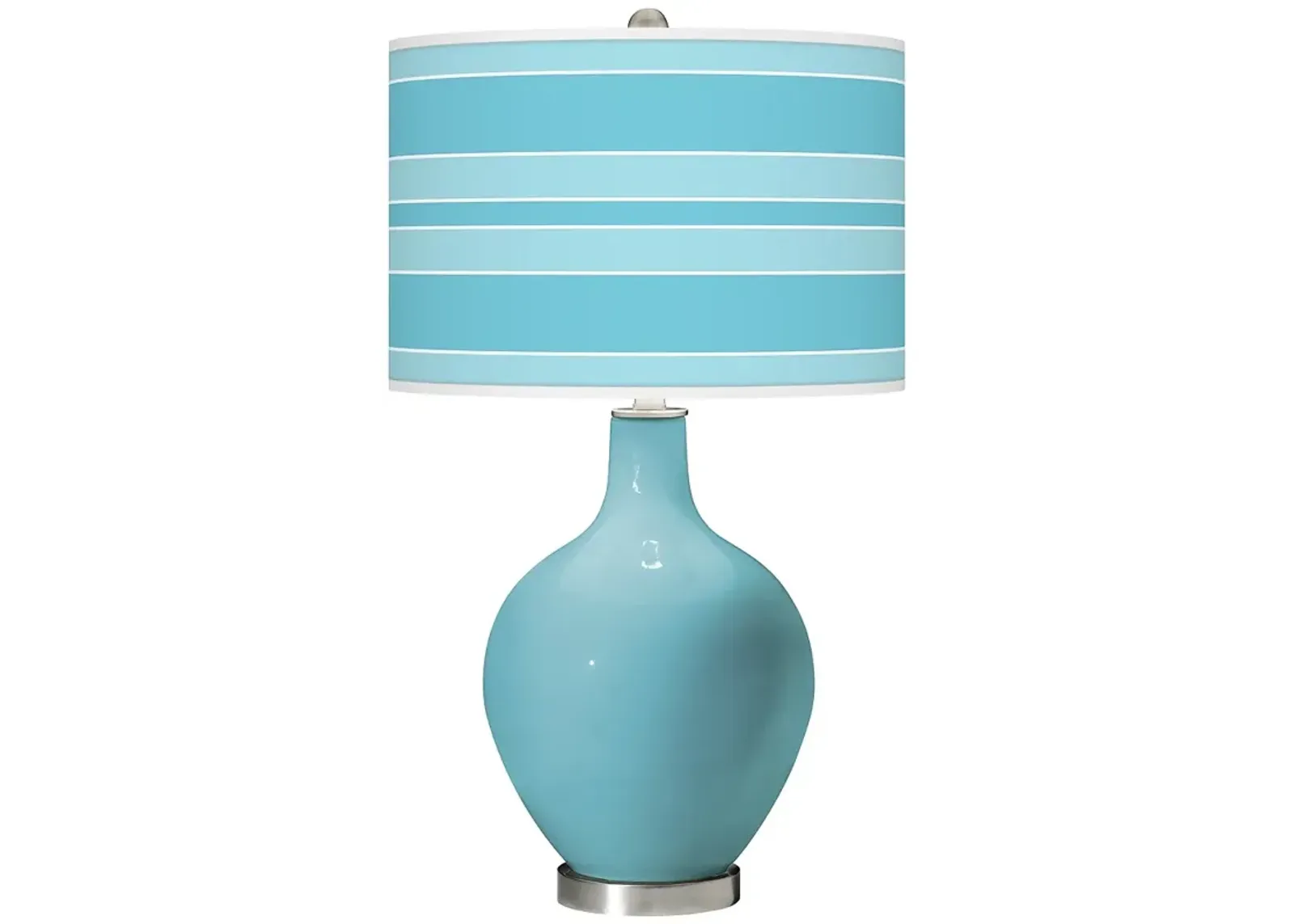 Color Plus Ovo 28 1/2" Nautilus Bold Shade Stripe Ovo Glass Table Lamp