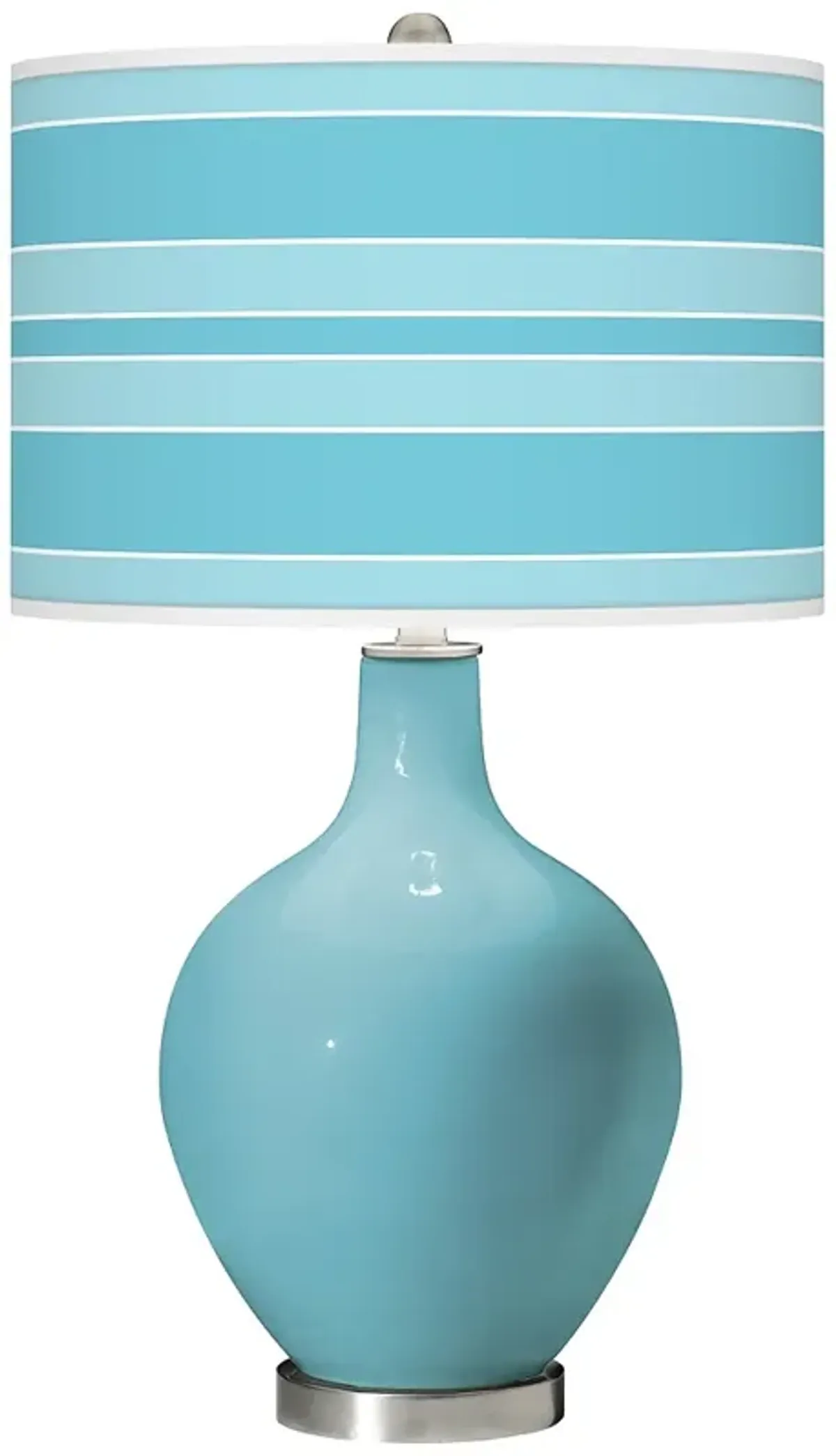 Color Plus Ovo 28 1/2" Nautilus Bold Shade Stripe Ovo Glass Table Lamp