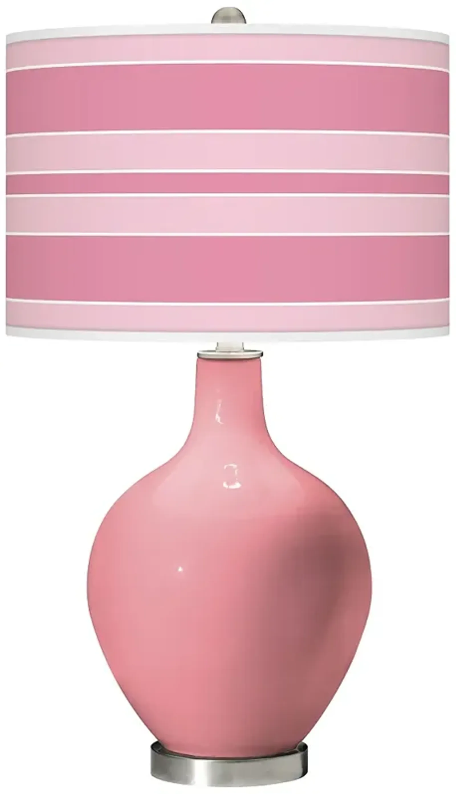 Color Plus Ovo 28 1/2" Bold Stripe Shade Haute Pink Table Lamp