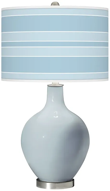 Color Plus Ovo 28 1/2" Bold Stripe Shade Take Five Blue Table Lamp