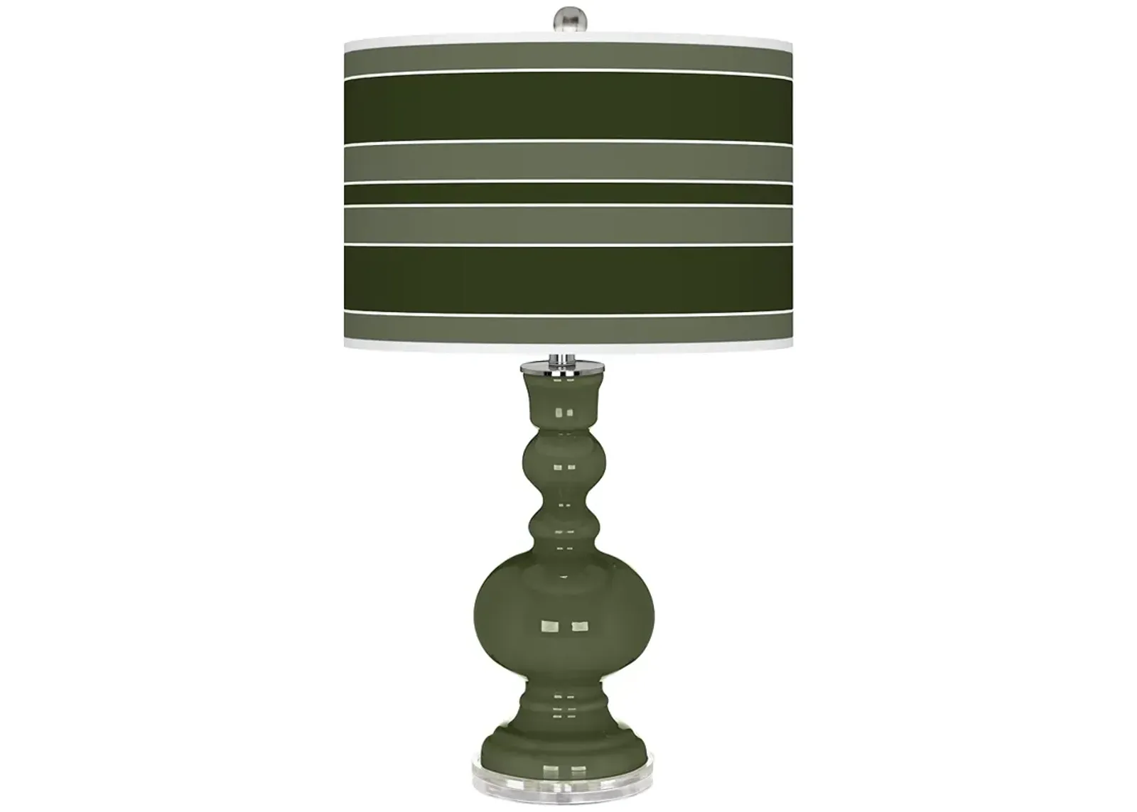 Color Plus Apothecary 30" Bold Stripe Secret Garden Green Table Lamp