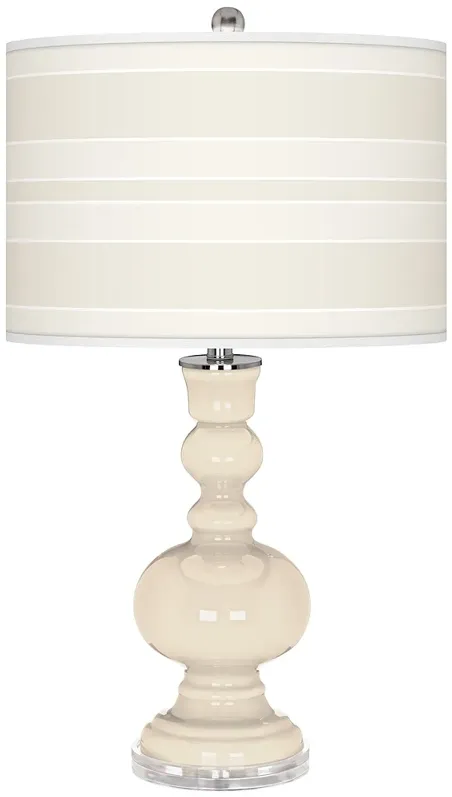 Color Plus Apothecary 30" Bold Stripe Shade Steamed Milk White Lamp