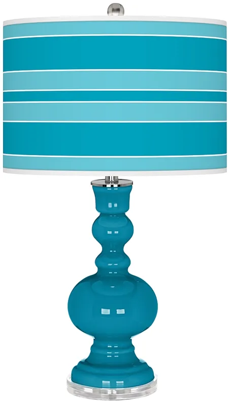 Caribbean Sea Bold Stripe Apothecary Table Lamp