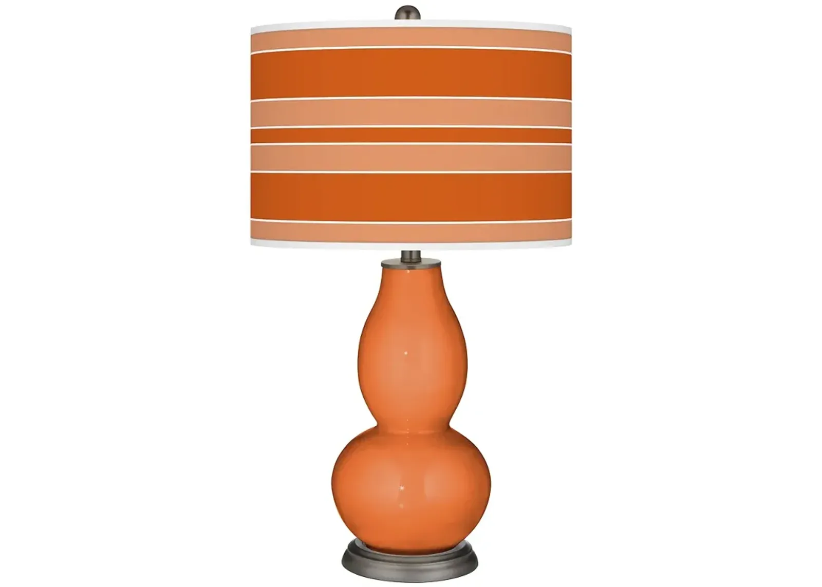 Color Plus Double Gourd 29 1/2" Bold Stripe Celosia Orange Table Lamp