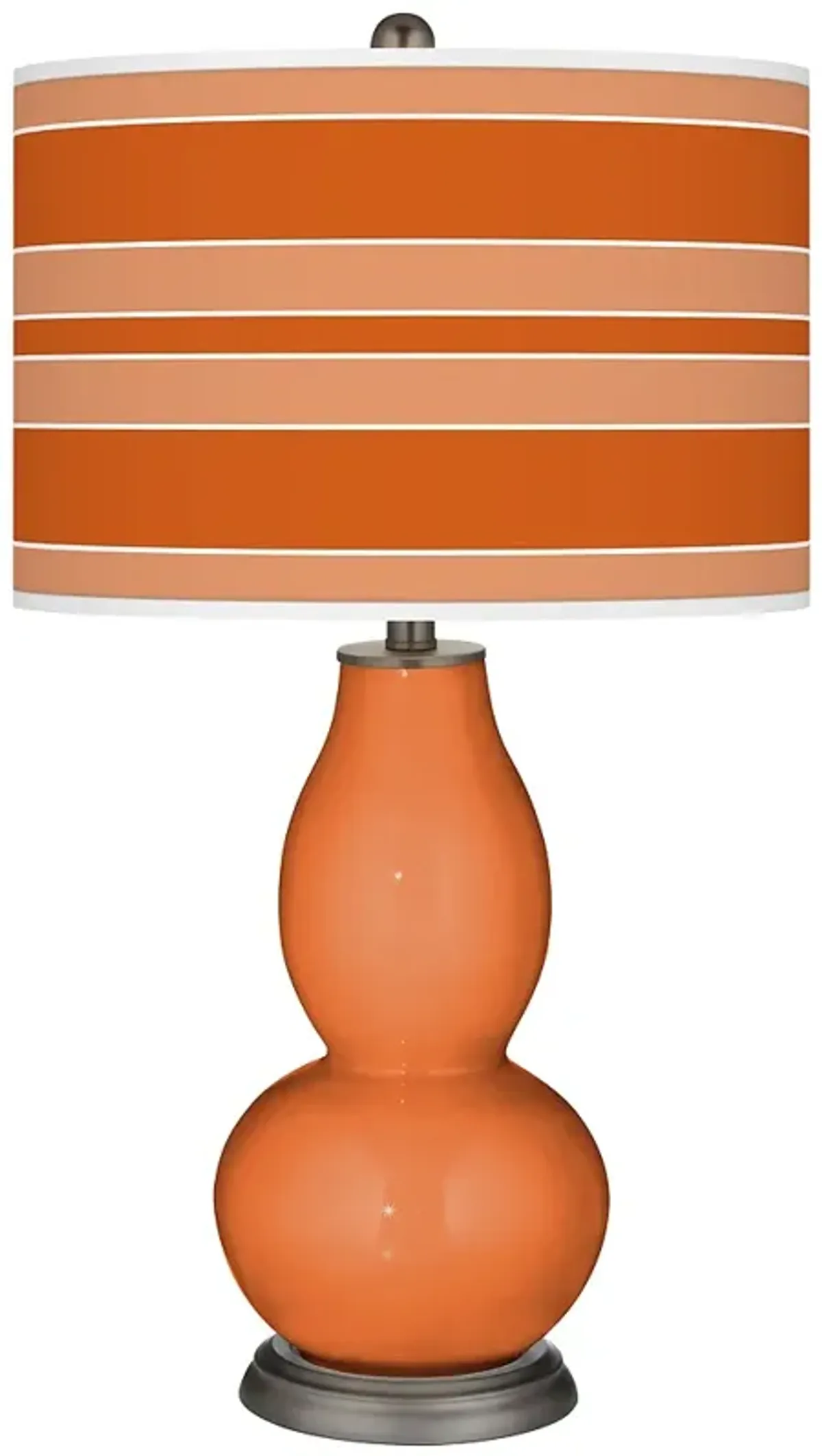 Color Plus Double Gourd 29 1/2" Bold Stripe Celosia Orange Table Lamp