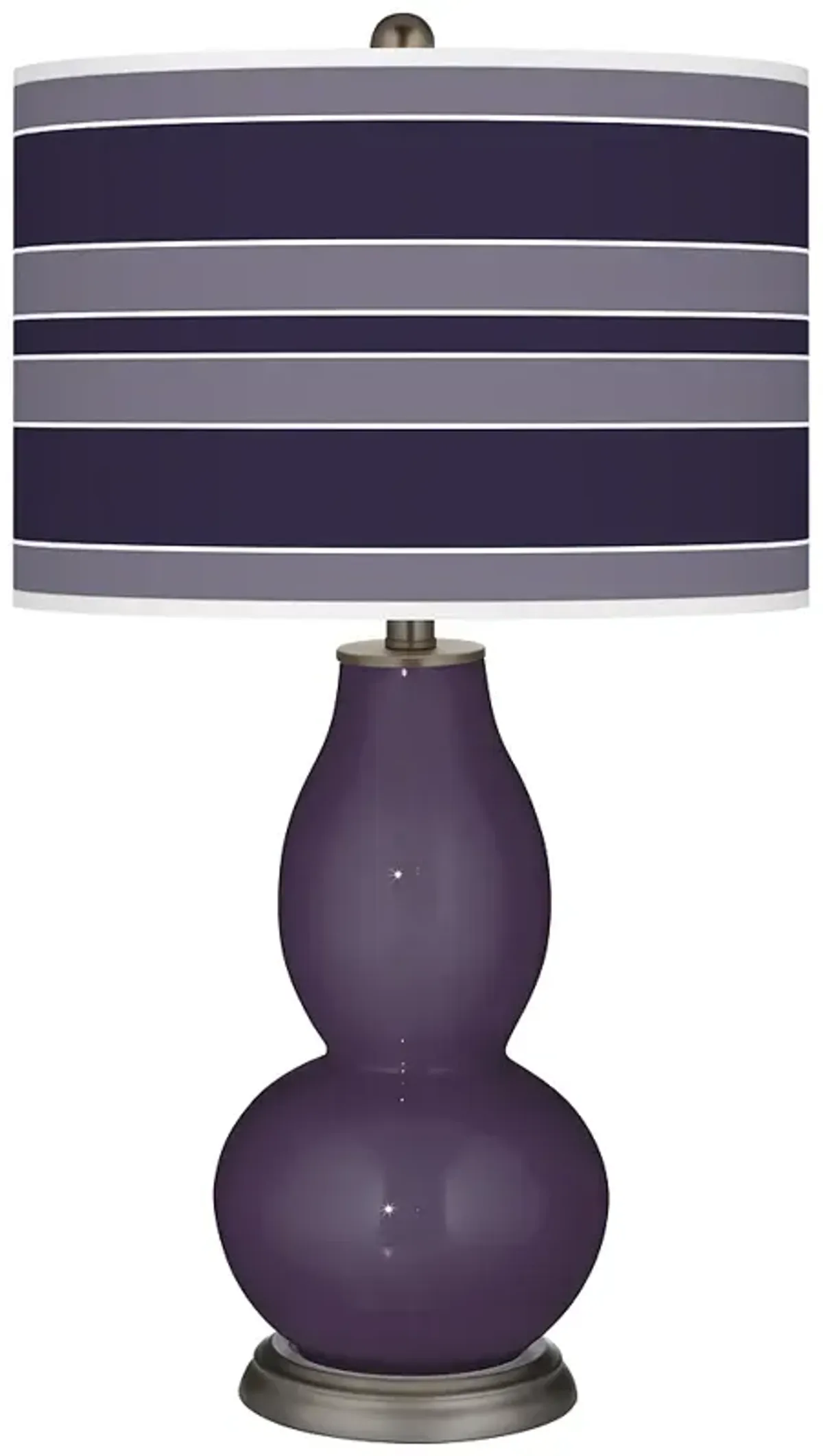 Color Plus Double Gourd 29 1/2" Bold Stripe Quixotic Plum Purple Lamp