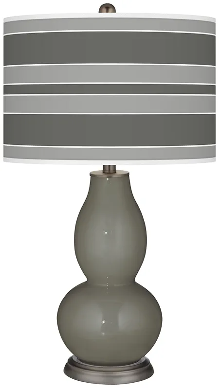 Gauntlet Gray Bold Stripe Double Gourd Table Lamp