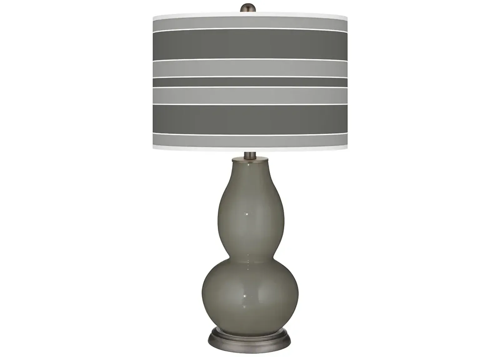 Color Plus Double Gourd 29 1/2" Bold Stripe Gauntlet Gray Table Lamp