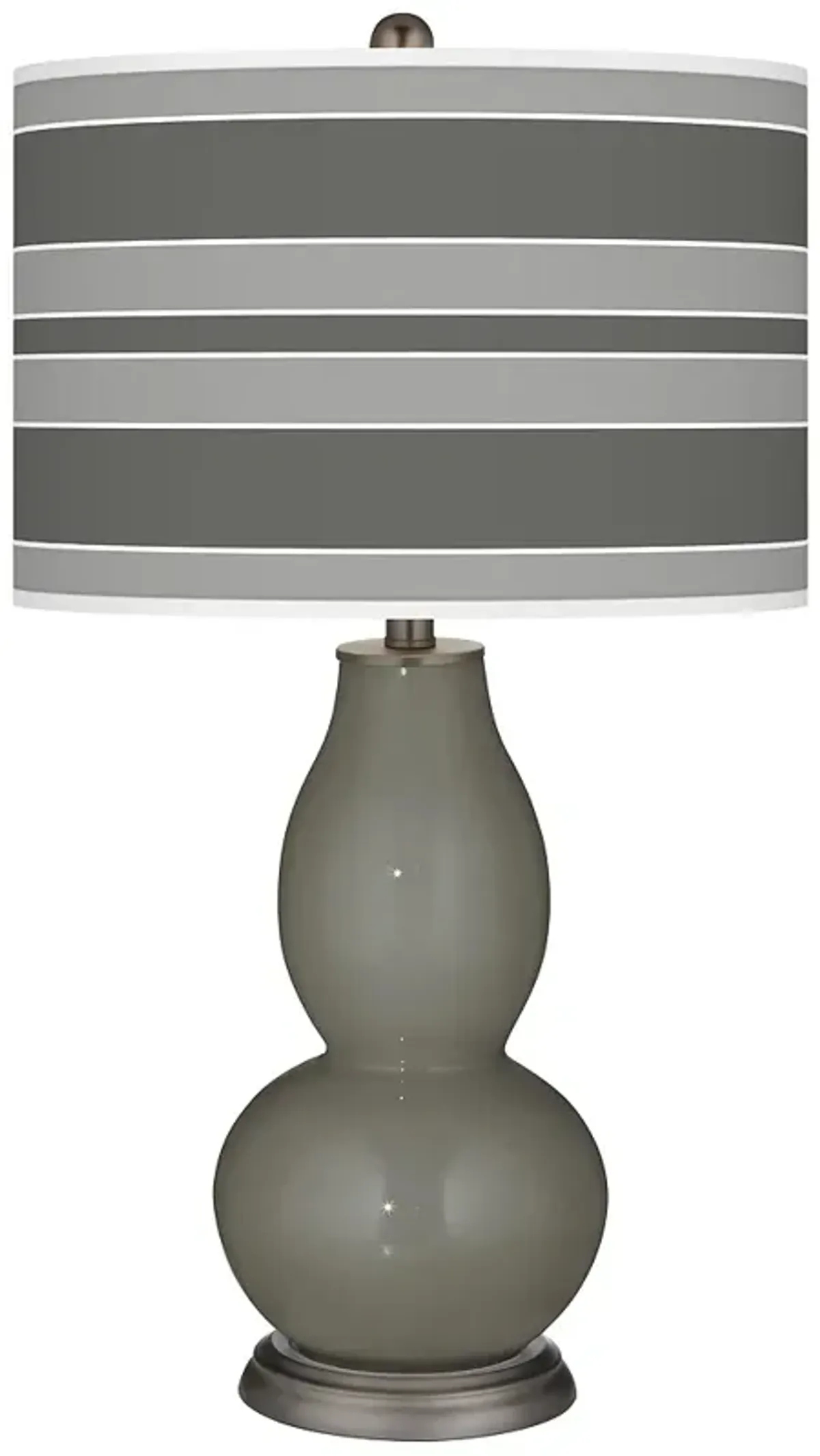 Color Plus Double Gourd 29 1/2" Bold Stripe Gauntlet Gray Table Lamp