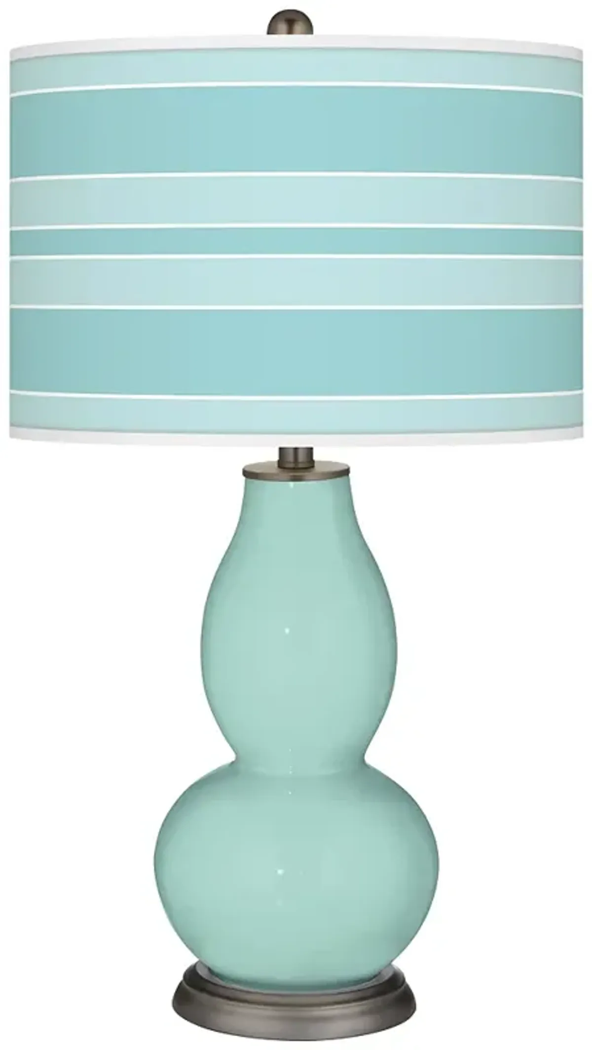 Color Plus Double Gourd 29 1/2" Bold Stripe Cay Blue Table Lamp
