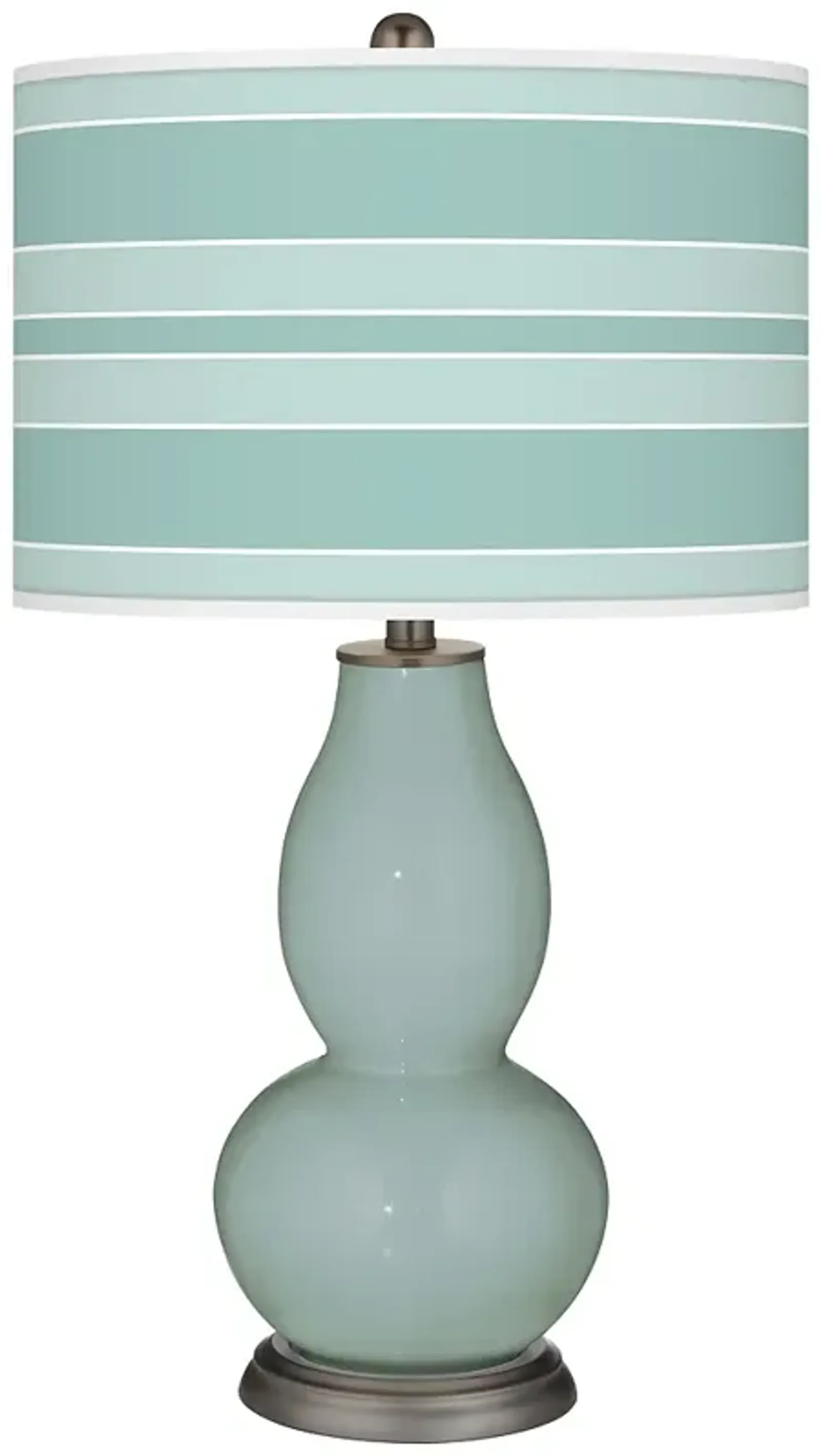 Color Plus Double Gourd 29 1/2" Bold Stripe Aqua-Sphere Blue Lamp