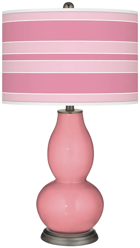Color Plus Double Gourd 29 1/2" Bold Stripe Haute Pink Table Lamp