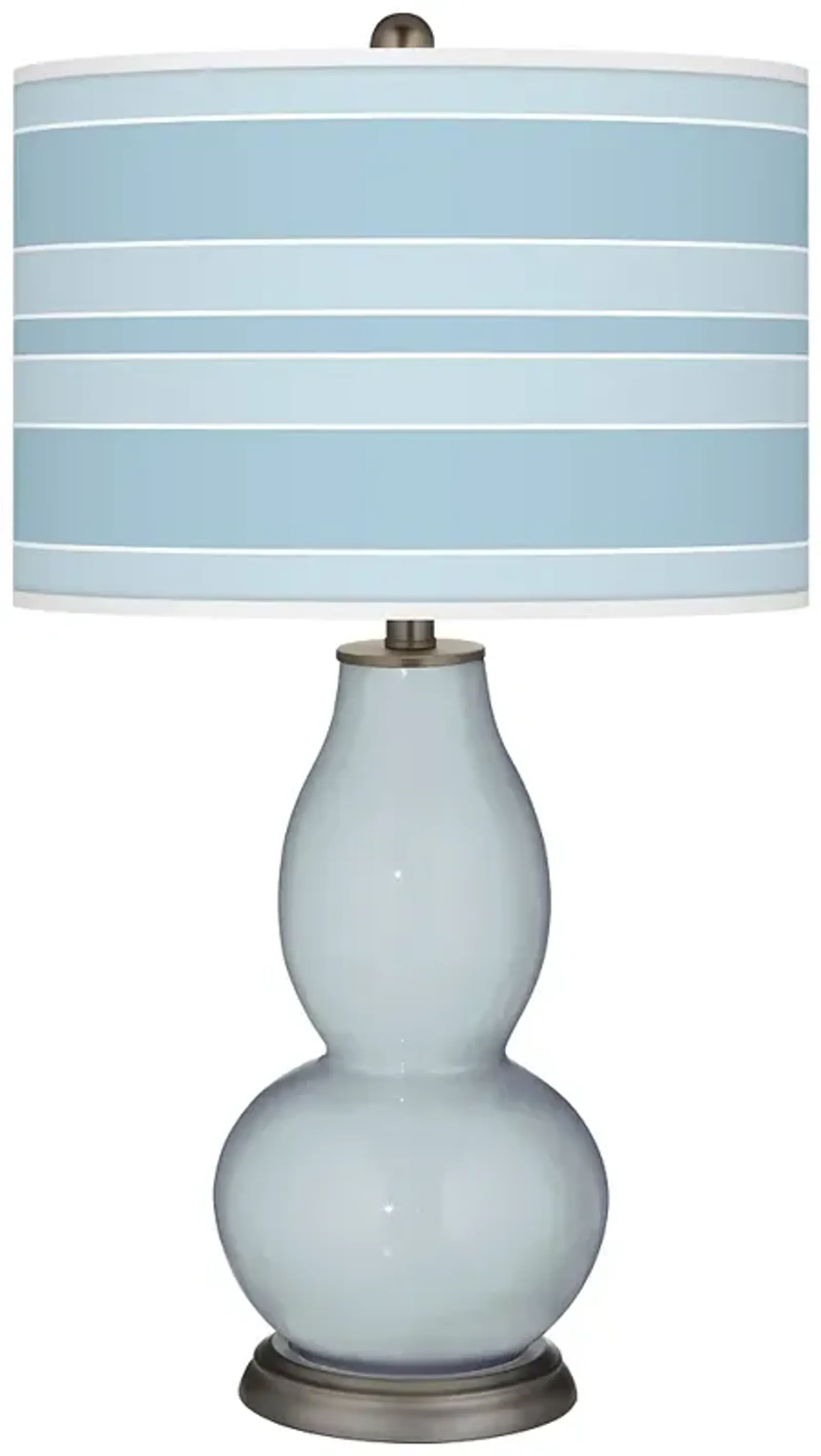 Color Plus Double Gourd 29 1/2" Bold Stripe Take Five Blue Table Lamp